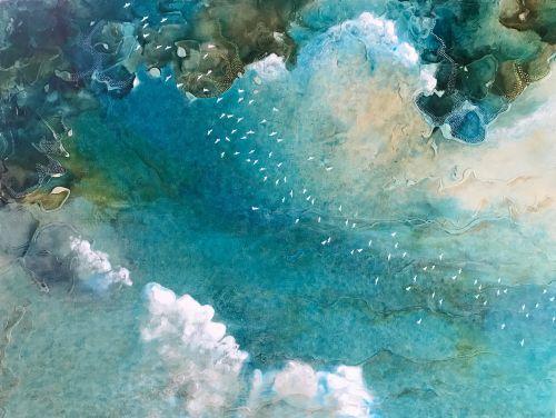 Floating Above the Azure Sea - Sold